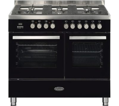 BRITANNIA  Sonetto 100DF TC Dual Fuel Range Cooker - Black & Chrome